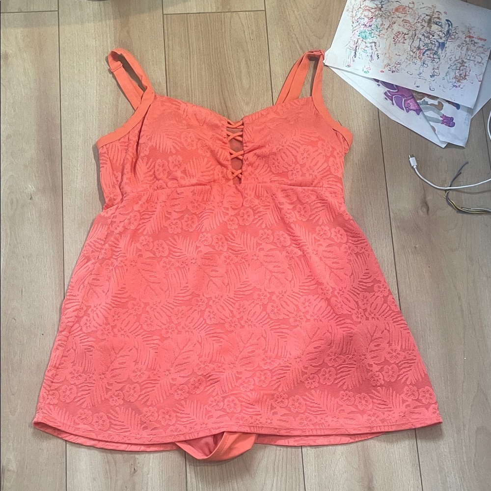 Elegant Coral Women's One-Piece Swimsuit